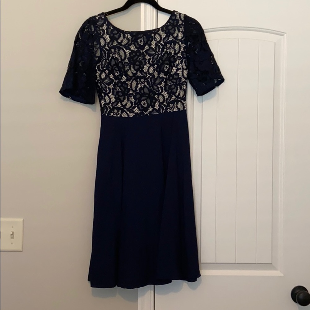 Navy dress with lace
